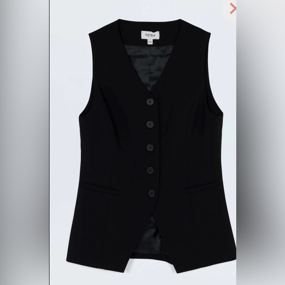 NWT Pistola Lila Black Button-Down Vest Top - Picture 5 of 15